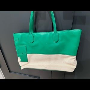 Tory Burch tote - green and canvas